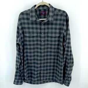 Untuckit cotton flannel plaid long sleeve button up shirt sz L